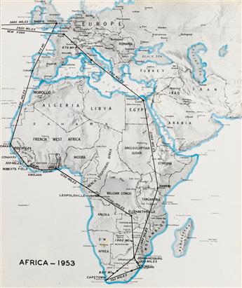 (AFRICA--OIL) Album entitled Africa, 1953 with 50 photographs documenting an apparent 12,000-mile reconnaisance trip around the contine